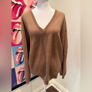 J. Crew V-Neck Tan Cashmere Sweater